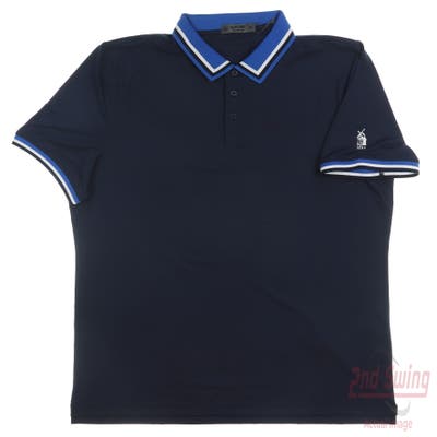 New W/ Logo Mens G-Fore Polo X-Large XL Navy Blue MSRP $120