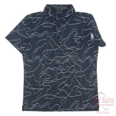 New W/ Logo Mens G-Fore Polo Small S Navy Blue MSRP $120