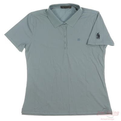 New W/ Logo Womens G-Fore Polo Large L Blue MSRP $120