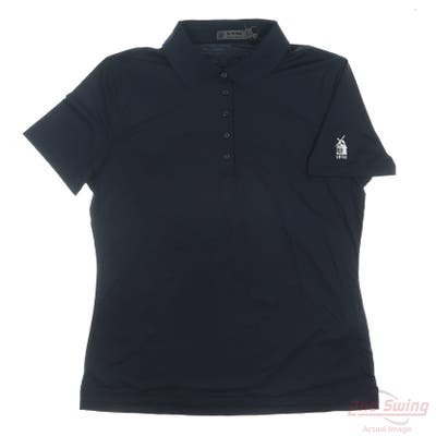 New W/ Logo Womens G-Fore Polo Large L Navy Blue MSRP $120