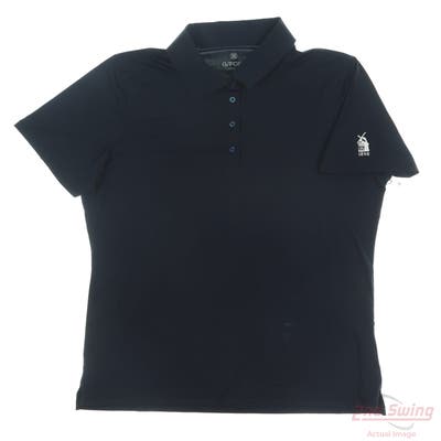 New W/ Logo Womens G-Fore Polo Large L Navy Blue MSRP $120