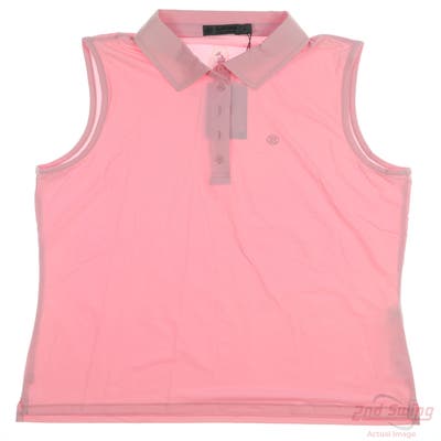 New W/ Logo Womens G-Fore Sleeveless Polo X-Small XS Pink MSRP $110