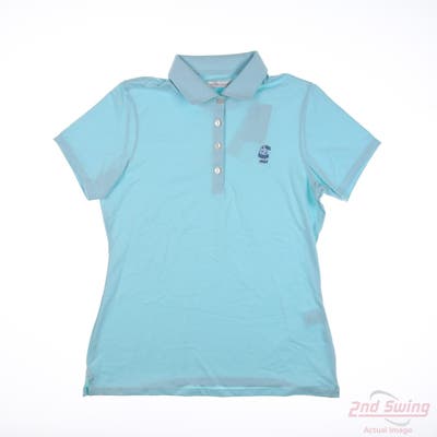 New W/ Logo Womens Peter Millar Polo Small S Blue MSRP $100