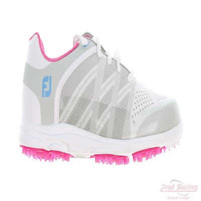 New Womens Golf Shoe Footjoy FJ Sport SL Wide 9 White/Pink/Grey MSRP $140 98027