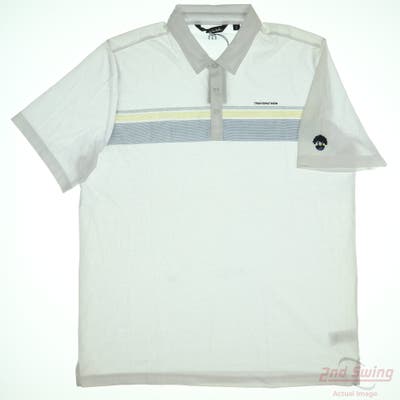 New W/ Logo Mens Travis Mathew Polo XX-Large XXL White MSRP $100