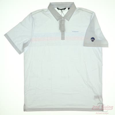 New W/ Logo Mens Travis Mathew Polo XX-Large XXL White MSRP $100