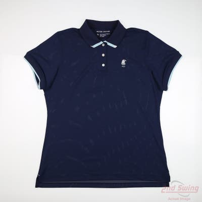 New W/ Logo Womens Peter Millar Polo X-Large XL Navy Blue MSRP $95