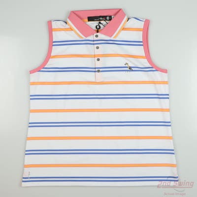 New W/ Logo Womens Ralph Lauren RLX Sleeveless Polo Medium M Multi MSRP $100