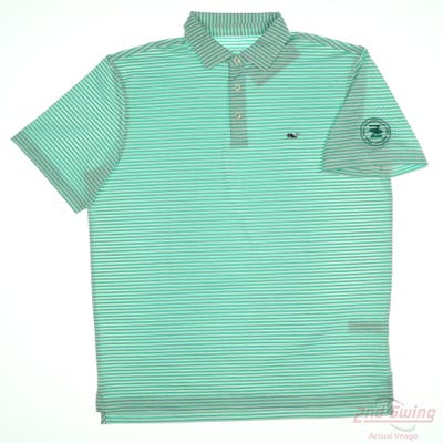 New W/ Logo Mens Vineyard Vines Polo Medium M Green MSRP $90