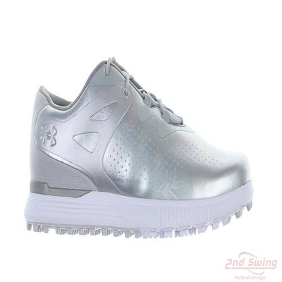 New Womens Golf Shoe Under Armour UA Charged Beathe SL 8.5 Grey/White/Grey MSRP $85 3023733-100