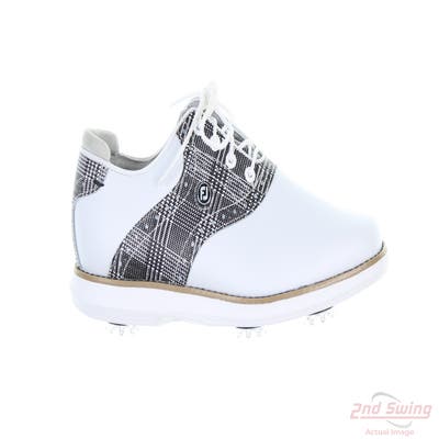 New Womens Golf Shoe Footjoy 2021 Traditions Medium 11 White/Black Saddle MSRP $100 97904