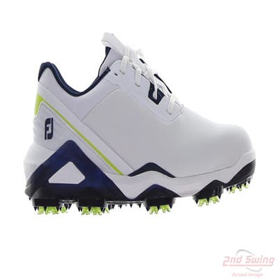 New Mens Golf Shoe Footjoy Tour Alpha Medium 9.5 White/Blue/Green MSRP $200 55536