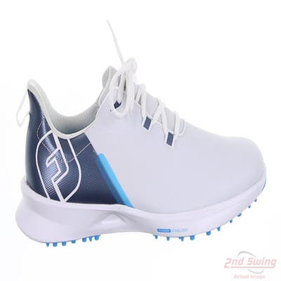 New Mens Golf Shoe Footjoy Fuel Medium 9.5 White/Blue MSRP $145 55454