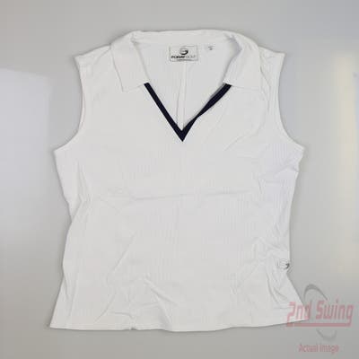 New Womens Foray Golf V-Neck Sleeveless Polo X-Small XS White MSRP $110