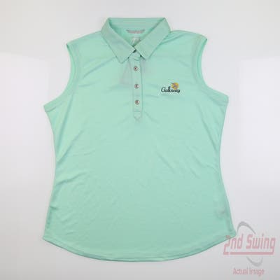 New W/ Logo Womens Cutter & Buck Golf Sleeveless Polo Medium M Green MSRP $60