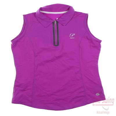 New W/ Logo Womens BETTE & COURT Golf Sleeveless Polo X-Small XS Purple MSRP $60