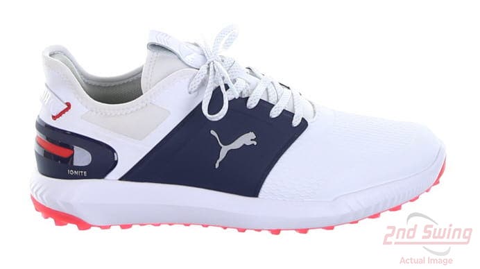 Red white and sales blue puma golf shoes