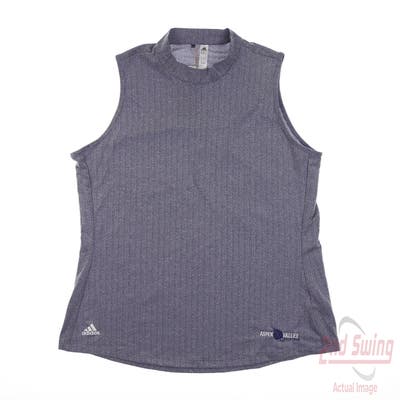 New W/ Logo Womens Adidas Sleeveless Polo Large L Gray MSRP $60