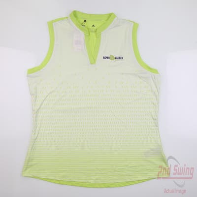 New W/ Logo Womens Adidas Sleeveless Polo Small S Green MSRP $60