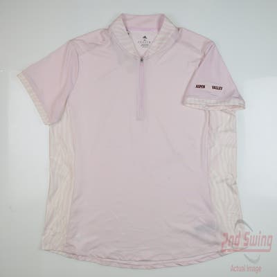 New W/ Logo Womens Adidas Polo X-Large XL Pink MSRP $65