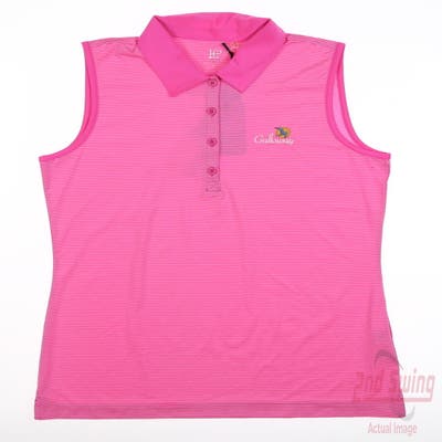 New W/ Logo Womens EP NY Golf Sleeveless Polo Medium M Pink MSRP $84