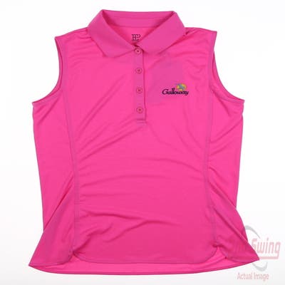 New W/ Logo Womens EP NY Golf Sleeveless Polo X-Small XS Pink MSRP $84