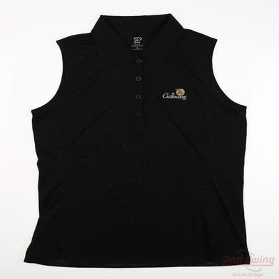 New W/ Logo Womens EP NY Golf Sleeveless Polo X-Small XS Black MSRP $84