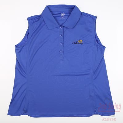 New W/ Logo Womens EP NY Golf Sleeveless Polo Medium M Blue MSRP $84