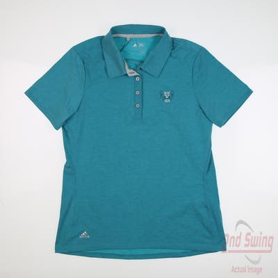 New W/ Logo Womens Adidas Golf Polo Small S Blue MSRP $55