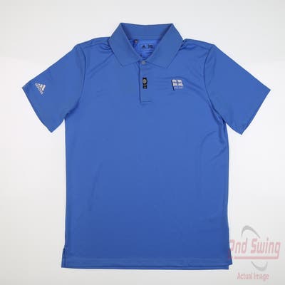 New W/ Logo Womens Adidas Golf Polo Large L Blue MSRP $40