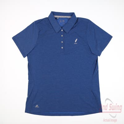 New W/ Logo Womens Adidas Golf Polo Large L Blue MSRP $55