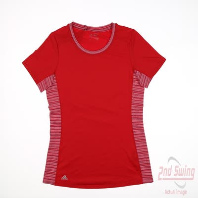 New Womens Adidas Golf T-Shirt Small S Red MSRP $55