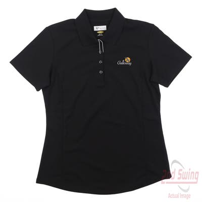 New W/ Logo Womens Greg Norman Golf Polo X-Small XS Black MSRP $49