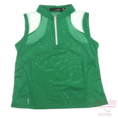 New Womens Ralph Lauren RLX Sleeveless Polo X-Small XS Green MSRP $99