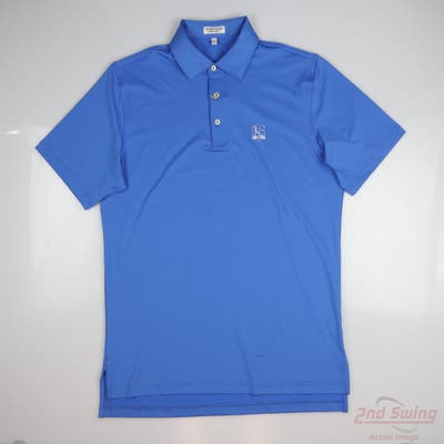 New W/ Logo Mens Peter Millar Polo Medium M Blue MSRP $109