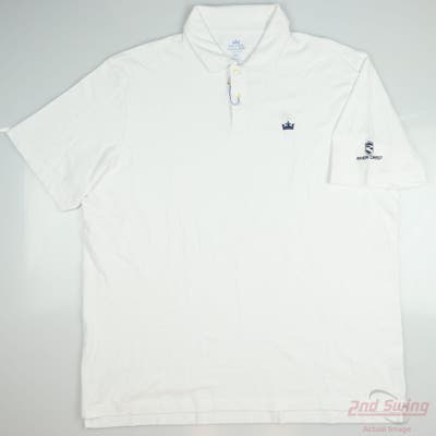 New W/ Logo Mens Peter Millar Polo XX-Large XXL White MSRP $78