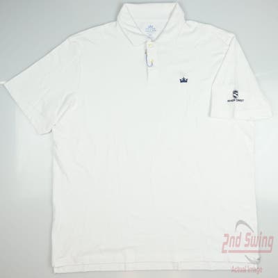 New W/ Logo Mens Peter Millar Polo XX-Large XXL White MSRP $78