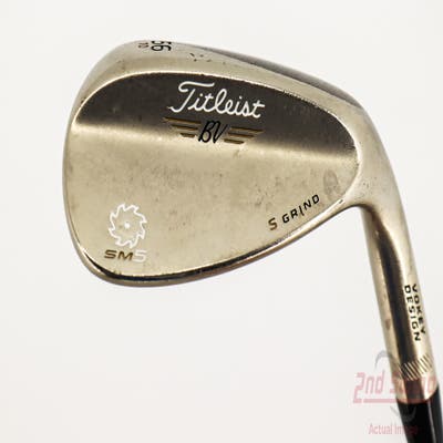 Titleist Vokey SM5 Gold Nickel Wedge Sand SW 56° 10 Deg Bounce S Grind Titleist SM5 BV Steel Wedge Flex Right Handed 35.5in