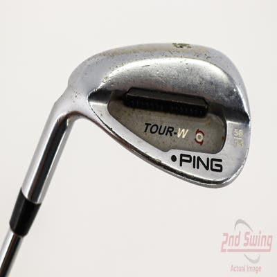 Ping Tour-W Brushed Silver Wedge Sand SW 56° 14 Deg Bounce Ping AWT Steel Stiff Left Handed Black Dot 35.5in