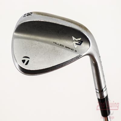 TaylorMade Milled Grind 3 Raw Chrome Wedge Sand SW 56° 12 Deg Bounce Stock Steel Shaft Steel Wedge Flex Right Handed 35.75in