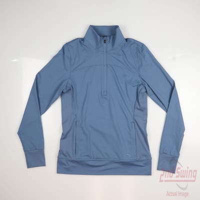 New Womens Puma Cloudspun Isla 1/4 Zip Pullover Small S Blue MSRP $70