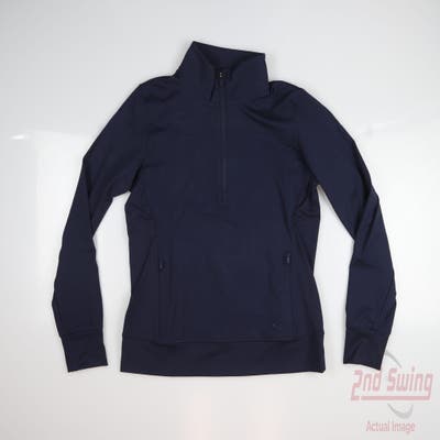 New Womens Puma Cloudspun Isla 1/4 Zip Pullover Small S Navy Blue MSRP $70