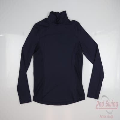 New Womens Puma Lucia Long Sleeve Mock Neck Small S Navy Blue MSRP $70