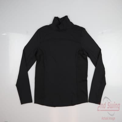 New Womens Puma Lucia Long Sleeve Mock Neck Small S Black MSRP $70