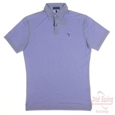 New W/ Logo Mens Peter Millar Polo Small S Purple MSRP $100