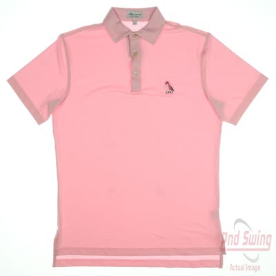 New W/ Logo Mens Peter Millar Polo Small S Pink MSRP $100