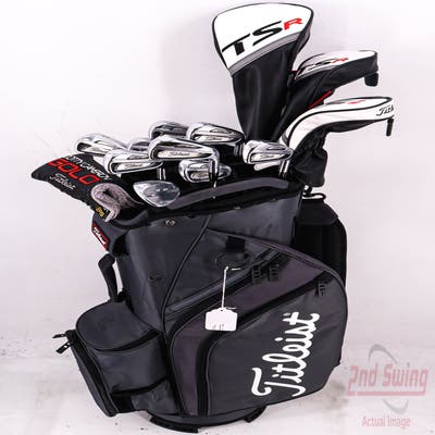 Complete Set of Men's Titleist & Scotty Cameron Golf Clubs + Titleist Cart 14 Bag - Right Hand Stiff Flex Steel Shafts