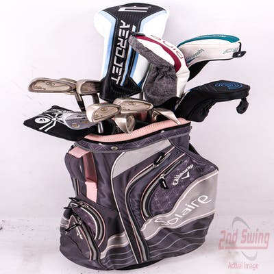 Complete Set of Women's Ping Cobra Cleveland Golf Clubs + Callaway Solaire Cart Bag - Right Hand Ladies Flex Right Handed