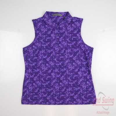 New Womens G-Fore Sleeveless Polo X-Large XL Purple MSRP $110