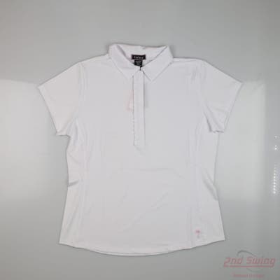 New Womens Golftini Polo X-Large XL White MSRP $90